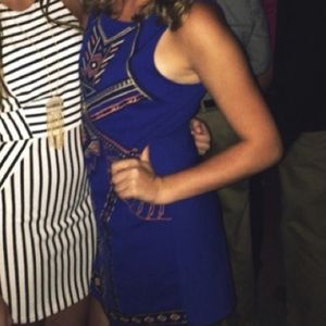 Blue embroidered dress!